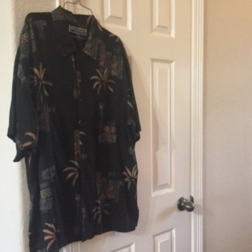 Weekender Hawaiian Shirt Black Palm L